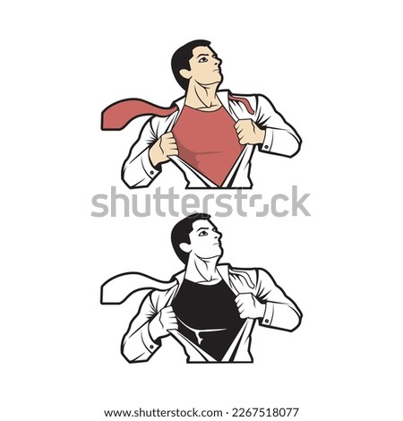 Superhero Changing Illustrations vector template