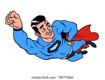 Superhero character with cape in vector