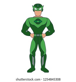 Superhero character cartoon