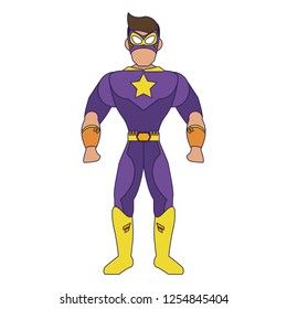 Superhero character cartoon