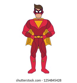 Superhero character cartoon