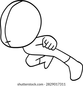 Superhero Character Crouching in