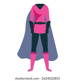 Superhero character illustration wearing a cape and standing in a superhero pose