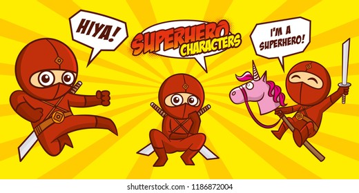 Superhero character Superheroes Set Vector illustration design