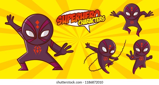 Superhero character Superheroes Set Vector illustration design