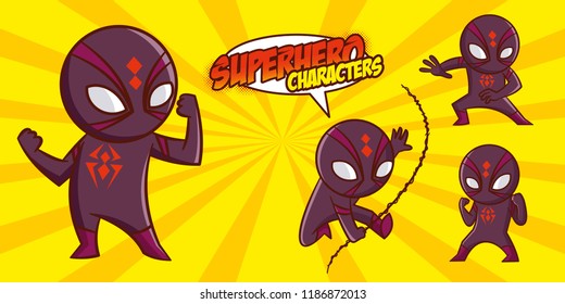 Superhero character Superheroes Set Vector illustration design