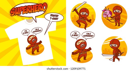 Superhero character Superheroes Set Vector illustration design