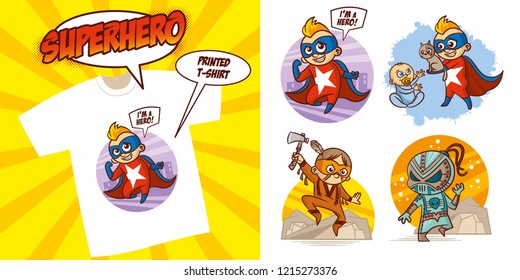 Superhero character Superheroes Set Vector illustration design