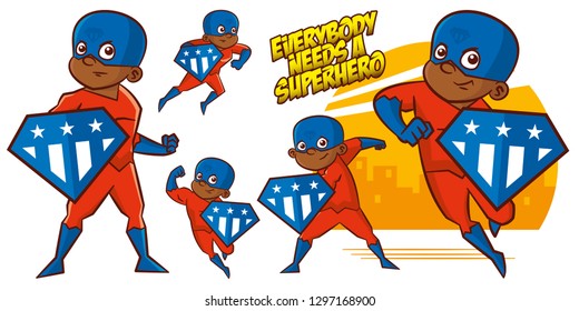 Superhero character Superheroes Set Vector illustration design