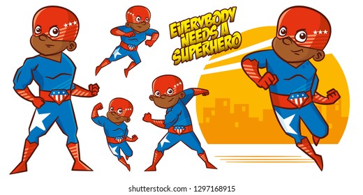 Superhero character Superheroes Set Vector illustration design