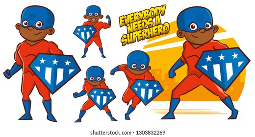 Superhero character Superheroes Set Vector illustration design