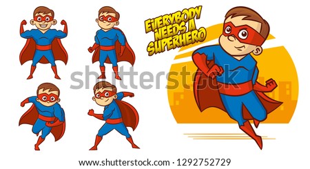 Superhero character Superheroes Set Vector illustration design