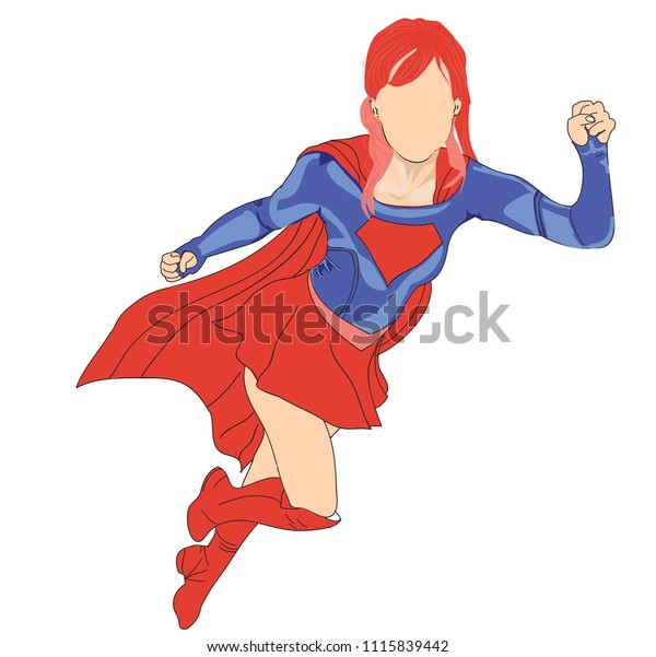 Superhero Character Woman Cartoon Body Stock Vector (Royalty Free ...