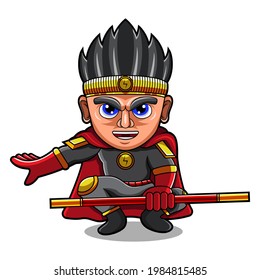 Superhero chibi mascot logo design