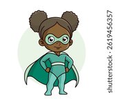 Superhero child cartoon character Vector illustration design