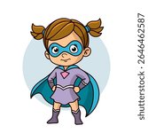 Superhero child cartoon character Vector illustration design