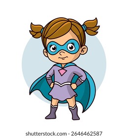 Superhero child cartoon character Vector illustration design
