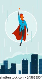 Superhero in city