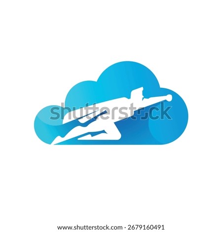 superhero cloud abstract logo modern style