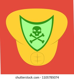 Superhero color flat badges, emblems, logos. Superhero badge icon, power and protect insignia for superhero illustration
