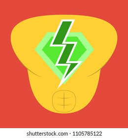 Superhero color flat badges, emblems, logos. Superhero badge icon, power and protect insignia for superhero illustration