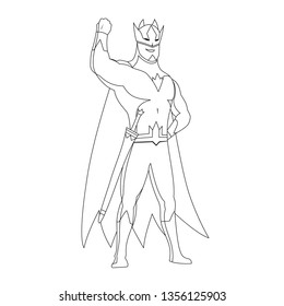 Superhero for coloring book isolated. Comic book vector illustration.