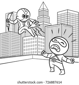 Superhero Coloring page