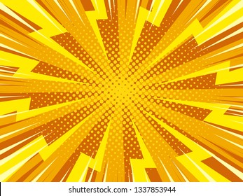 Superhero comic book poster background with halftone print effect