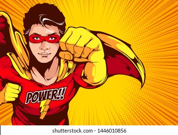 superhero comic cover template background, flyer brochure speech bubbles, doodle art, Vector illustration, you can place relevant content on the area.
