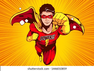 superhero comic cover template background, flyer brochure speech bubbles, doodle art, Vector illustration, you can place relevant content on the area.