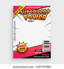 superhero comic magazine front cover page design