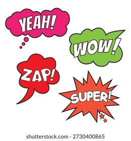 Clipart de burbujas de discurso de cómic de superhéroe