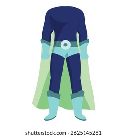 Superhero costume standing tall, ready to save the day