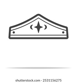 Superhero crown outline icon transparent vector isolated