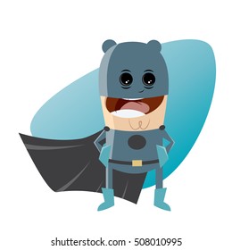 superhero in dark blue costume