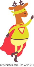 Superhero Deer Animal Vector Illustration