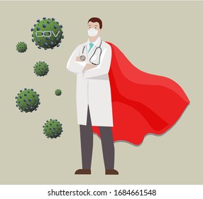 Superhero Doctor Against Corona Virus