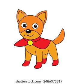Superhero dog coloring  isolated vector illustration 