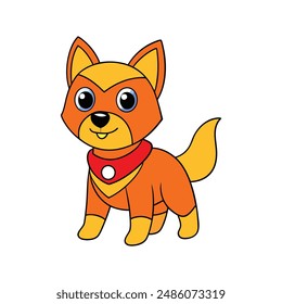 Superhero dog coloring  isolated vector illustration 