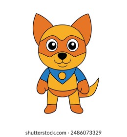 Superhero dog coloring  isolated vector illustration 