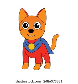 Superhelden Hund Färbung isolierte Vektorillustration 