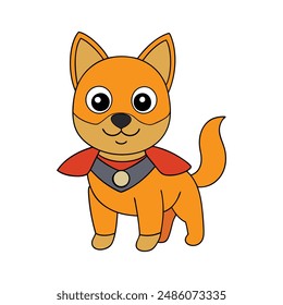 Superhero dog coloring  isolated vector illustration 