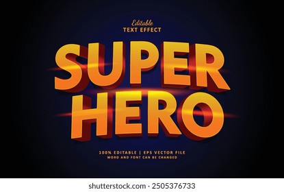 superhero editable text effect stle 3d template style use for business brand and logo or film motion picture