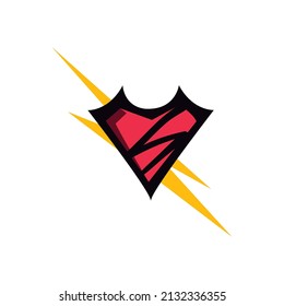 diseño de emblema de superhéroes con trueno