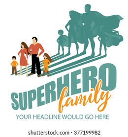 Superhero Family Background EPS 10 Vector