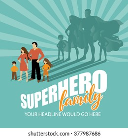 Superhero Family Burst Background EPS 10 Vector