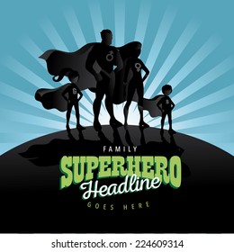 Superhero Family burst background Jpg or EPS 10 vector