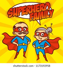 Superhero Family Superheroes Cartoon character Vector illustration
