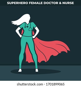 Superhero Female Doctor or Female Nurse wearing a Cape