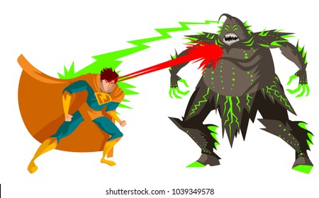 superhero fighting an evil sea monster